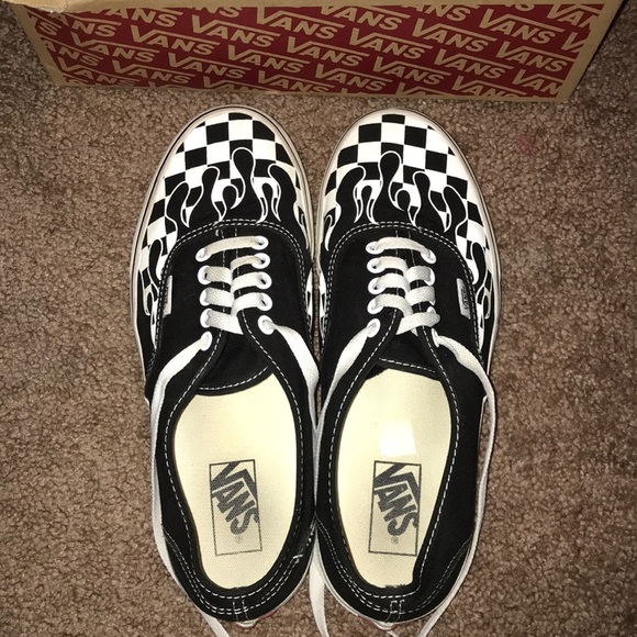 Vans Shoes - Checkered Flame Vans